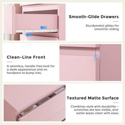Jocoevol 4 Drawer Dresser for Bedroom, Pink Dresser Chest of Drawers - Large Wood Dressers TV Stand with Deep Drawers Dressers for Living Room, Hallway, Entryway - Pink - color: Pink