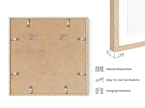 HAUS AND HUES Beige Oak Wood 16x16 Picture Frames - Set of 15, Square Frames with Mat, Premium Frames for Wall Art and Display (16x16 in, Beige, Set of 15) - color: Beige Oak, size: 16x16 in, style: Set of 15