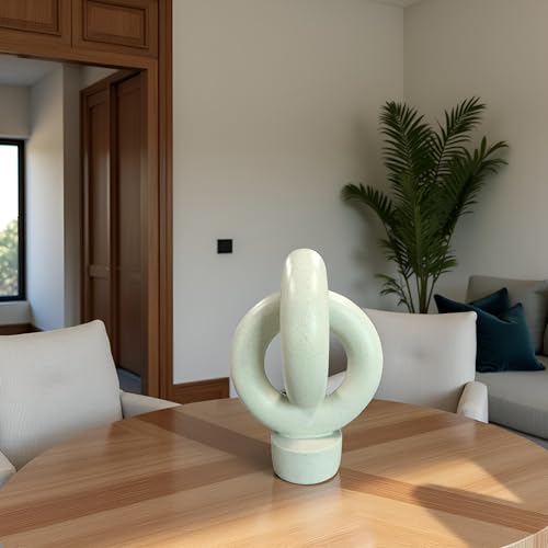 12" Modern Abstract Ring Decorative Sculpture, Knot Sculptures,Home Decor,Coffee Table Statues,Dining Living Room Desk Decor,Light Gray - color: 12" Light Gray