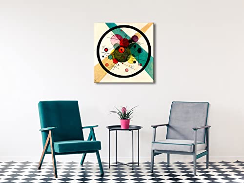 Wieco Art Canvas Prints Wall Art Circles in a Circle, 1923 by Wassily Kandinsky Classic Abstract Art Reproductions Canvas Wall Art for Living Room Home Decor Wall Decorations - size: 24"L x 24"W
