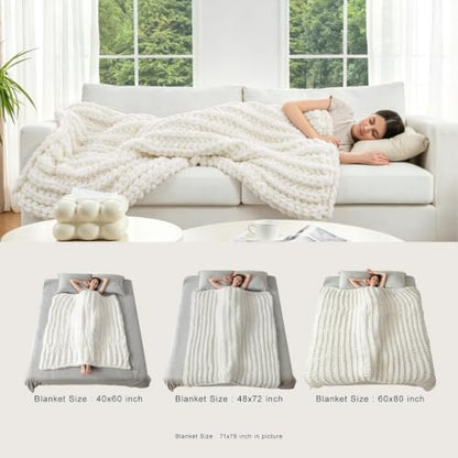 Maetoow Handmade 15 lb Soft Knitted Weighted Blanket