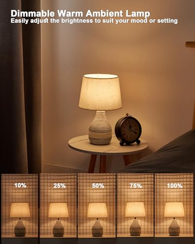 UMEXUS 13" Small Ceramic Cordless Table Lamp, Rechargeable Battery, Coastal | Timer, Dimmer, Linen Shade, Remote Control RGB & Warm Lights, Farmhouse Home Decor Kitchen Counter Living Room Side Table - size: Small-13"H-Rope accent design
