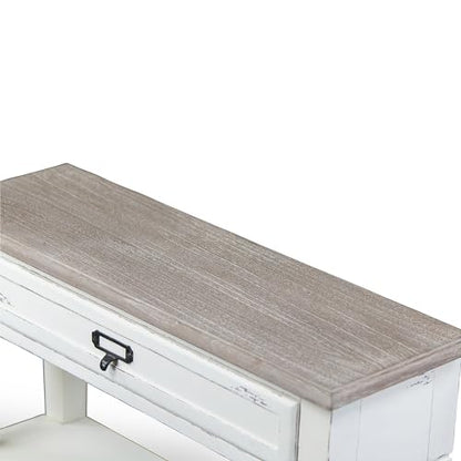 Baxton Studio Dauphine Traditional French 1-Drawer Accent Console Table, White