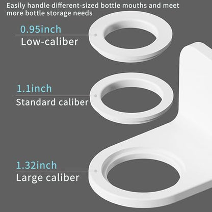 2 Pack Soap Dispenser Holder for Bathroom, Wall Mounted Adhesive Shampoo Bottle Holder, No Drill Soap Bottle Shelf for Hand Soap, Dish Soap, Lotion and Conditioner