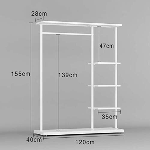 Heavy Duty Garment Rack with Shelves - Clothing Storage Unit for Commercial and Household Use, Standing Shelving for Organized Clothes - size: 120*40*155cm