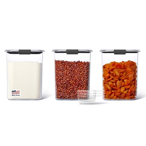 Rubbermaid Brilliance BPA-Free Food Storage Containers with Lids Airtight Kitchen and Pantry Organization Set Includes 3 Containers and Scoops Clear 16 cups - size: 16 Cup (6-Piece)