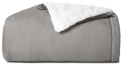 Casual Living Cal King Sherpa Blanket, Reversible Fleece, 108" x 90", Grey | Cozy Sherpa Reverse, Oversized Coverage, Guest & Master Bedroom Ready, Hypoallergenic, Washable, Year-Round Comfort - color: Grey, size: King 108 x 90-inch