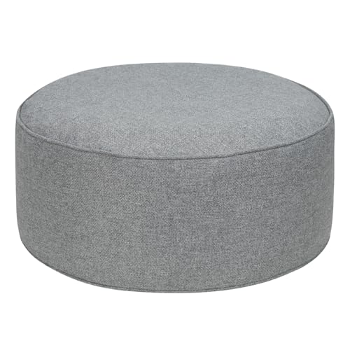 FUNHOME Inflatable Stool Ottoman Footrest with Handle D20 xH9-Light Gray | Indoor Outdoor Footrest Seat, Water-Repellent, Footstool Pouf for Home Patio Garden and Camping Use - color: Light Gray