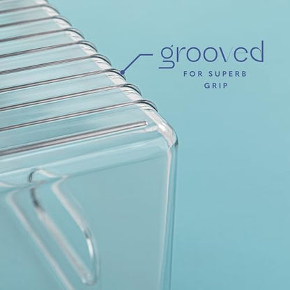 Plastic Food Storage 4 Pack Clear Container Bin with Handles for Organizing Kitchen, Pantry, Refrigerator, Freezer, Pantry, Cabinet, Closet, Bathroom. 16”x8”x5” - size: 16x8x5