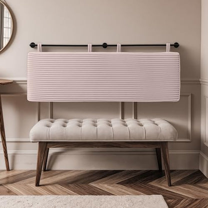 Queen Headboard Only, Wall Mounted Hanging Upholstered Bed Head Board | Modern Vertical Channel Design of Fine Flannel, Elegant Pink Fluted Headboard for Bedroom (Pink, Queen Size) - color: Flannel/Pink, size: Queen