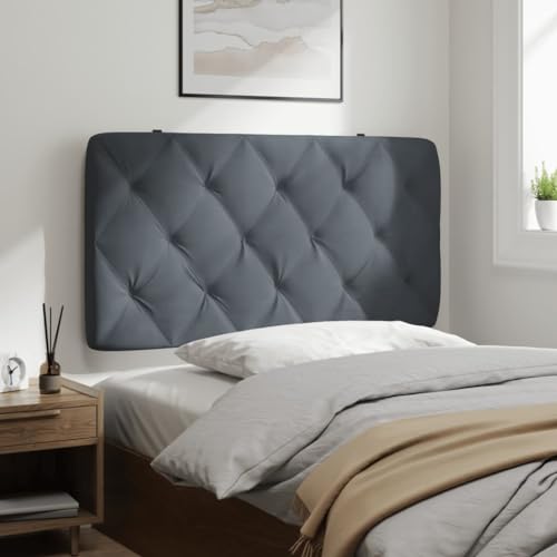 39.4 Inch Headboard Cushion, Dark Gray Velvet Upholstered Wall-Mounted Headboard, Geometric Diamond Pattern Bed Backrest Support for Reading and Bedroom Decor - size: 39.4 inches