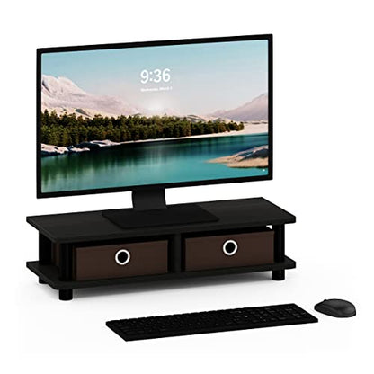 Furinno Turn-N-Tube Monitor Stand, Espresso/Black - color: Espresso/Black, size: With Bins