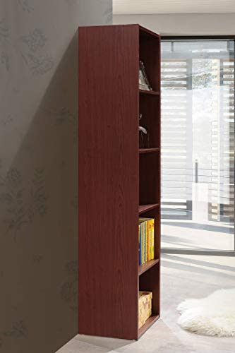 Hodedah 5 Shelf Bookcase and Office Organizer - color: Mahogany, size: 5-Shelf