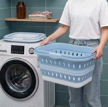 Livvora Collapsible Laundry Basket with Mesh Bag & Care Guide Card | Space-saving collapsible design with breathable construction to help keep laundry fresh and organized.