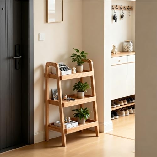 Versatile Solid Wood Narrow Sofa Table, 3-Tier Open Shelf Coffee Table, Ideal for Small Spaces Living Room Bedroom Home Office