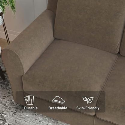 Bonzy Home 2 Piece Sofa Set, 2-Seater Sofa Couch Set of 2, Modern Comfy Sofa with Thick Cushion for Living Room Apartment Office, Brown - color: Brown, size: 58"+58"(2 + 2 Seat)