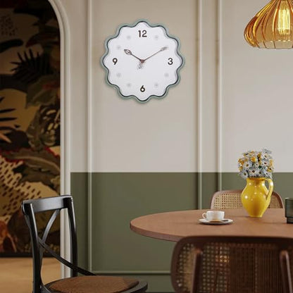 Wall Clock, Modern Small Wall Clocks Battery Operated 14 Inch, Silent Non-Ticking Analog Classic for Office, Home, Living Room, Bathroom, Kitchen, Bedroom, School(Light Green)