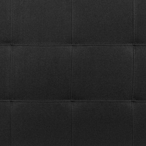 Quilted Tufted Upholstered King Size Headboard in Black Fabric - color: Black, size: King