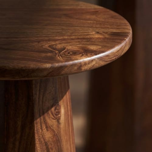 Relso Enteka Solid Mango Wood End Table – 24" Tall Accent Side Table with Walnut Finish | Handcrafted Coffee Table, No Assembly Required | Perfect for Modern Living Rooms, Farmhouses, Small Spaces - color: Enteka Walnut