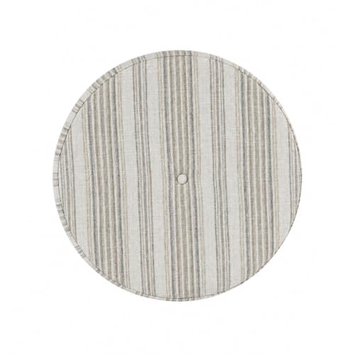 HomePop 24" Large Round Storage Ottoman - Gray Striped Pattern - color: Gray Striped Pattern