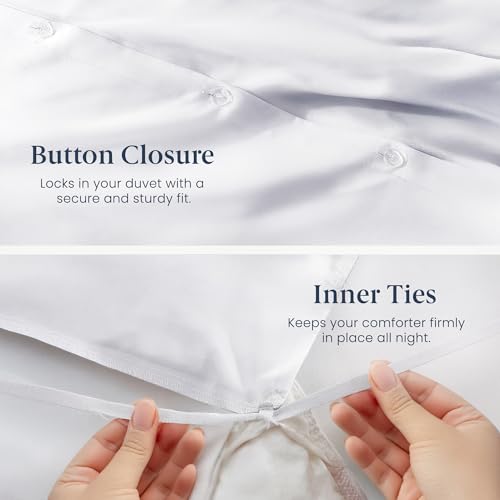 Ella Jayne Duvet Cover Queen Size (3 Pieces), 100% Cotton Percale, Full/Queen, Soft, Breathable & Lightweight, Including Duvet Cover (1 Piece) 90 x 90 Inches with 2 Pillow Shams (Navy Design) | Queen Duvet Cover | Soft Cotton Percale Material | Breathable