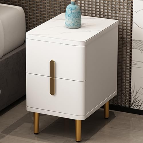 Solid wood Ultra-narrow bedroom bedside table,tall nightstand,nightstand organizer Easy to push and pull,Modern Nightstand with 2 Drawers,mid century modern nightstand,Suitable for bedroom,corridor ( - color: Ivory, size: 35*40*54cm/13.8*15.7*21.3in