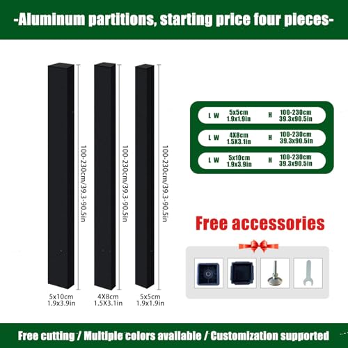 Freestanding wall Post Partition, Entrance Hall Partition Screen Column Floor to Ceiling, Privacy Screens Decorative Post, Dining Study Sitting Area Separator(9 Root,115cm/45.2in/3.77ft) - color: 9 Root, size: 115cm/45.2in/3.77ft