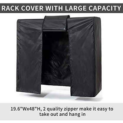 Garment Rack Cover 59" Clothes Rack Cover for Storage, Heavy Duty Dustproof Waterproof Clothes Closet Cover with 2 Full Strong Zipper, Wardrobe Rack Cover for Dance Costume, Dress, Suit（Only Cover）
