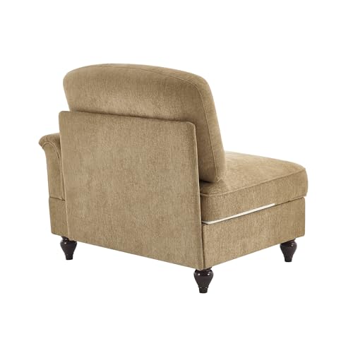 Modular Sofa with Ottoman & Pillow: Space Saving Sectional Couch for Small Apartments - Chenille Fabric Convertible Sofa Bed & Lounge Chair for Studio Living Rooms & Home Office