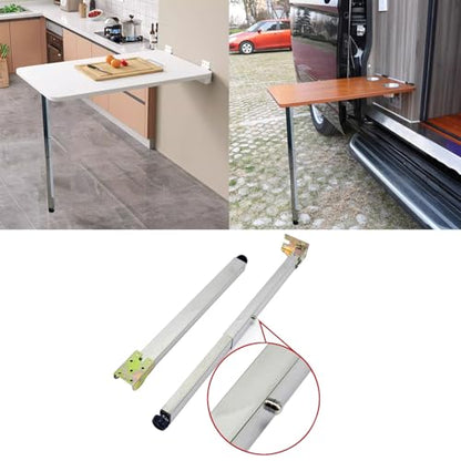 Stainless Steel Folding Table Legs - Adjustable Height, Metal Legs for Campervan & Wall Mounted Dining Table (Size: 80cm/31.4in) - size: 31.4 in