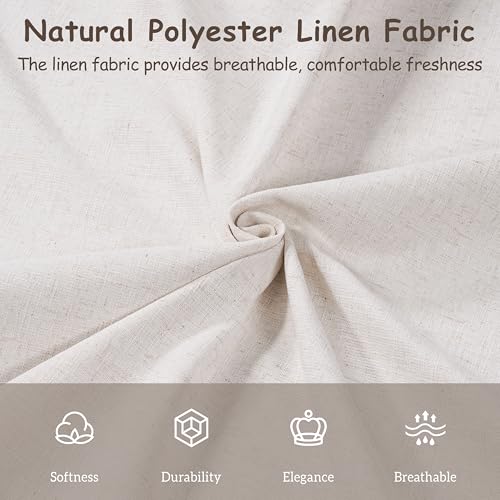 DNYN Upholstered Platform Bed Frame with Thick Pillow-Back Headboard | Linen Fabric Bed| Low-profile Design| No Box Spring Needed| Wooden Slats Support| Easy Assemble| King Size - size: King