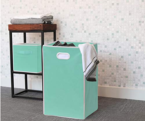 Simple Houseware Foldable Closet Laundry Hamper Basket, Turquoise - color: Turquoise