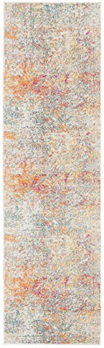 SAFAVIEH Madison Collection Runner Rug - 2'2" x 10', Grey & Turquoise, Modern Abstract Design, Non-Shedding & Easy Care, Ideal for High Traffic Areas in Living Room, Bedroom (MAD460G) - color: Grey/Turquoise, size: 2'2" x 10' (Runner)