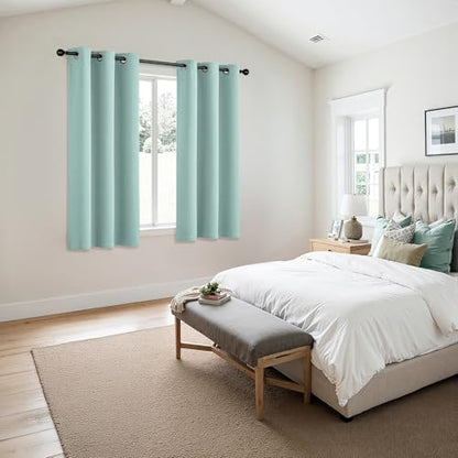 MIULEE Blackout Curtains for Bedroom 2 Panels 40 x 54 Inch Long Aqua | Thermal Insulated, Living Room Darkening Grommet Drapes, Noise Reducing, Light Blocking Window Treatments - color: Aqua, size: 40"W x 54"L (Pack of 2)