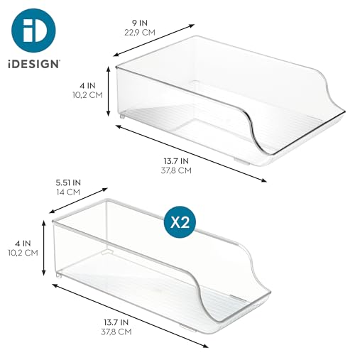 iDesign Water Bottle Organizer and Soda Can Dispenser for Refrigerator or Pantry - Set of 3 - Clear - style: Combo Pack of 3