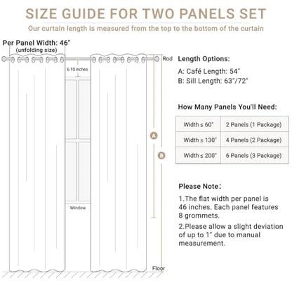 100% Blackout Linen Textured Curtains 63 Inch Long, Beige | 100% Blackout Shield, Light Blocking, Thermal Insulated, Grommet Window Curtains for Bedroom/Living Room, 46"x63", 2 Panels - color: Alba | Beige, size: 46"W x 63"L (Pack of 2)