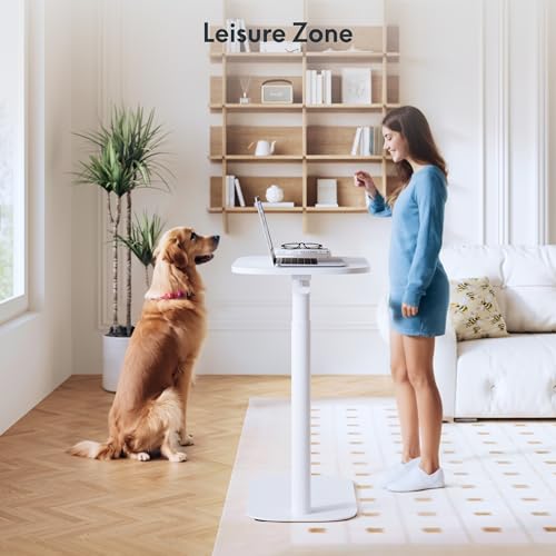 FLEXISPOT 24''Adjustable C Table Gas Spring Mobile Side End Table | Adjustable C table with Wheels, Bedside table for sofa and couch. Laptop Rolling Cart TV Tray, 23.6" W x 13.8" D,White - color: White, size: 24x14