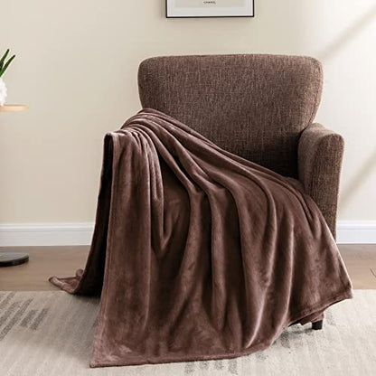 BEDELITE Fleece Blanket Soft Plush Twin Size Blanket Brown 60"x80" | Ultra Soft Fleece, Plush Microfiber, Lightweight Warmth, All Season Comfort, Fade Resistant, Machine Washable, Couch Sofa Bed - color: Brown, size: Twin(60"x80")