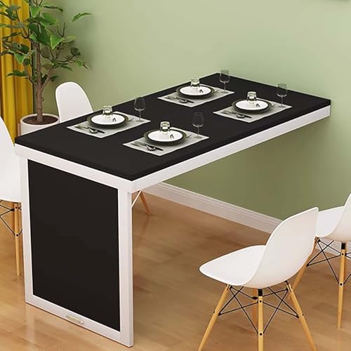 Wall-Mounted Folding Dining Table - Space-Saving Floating Desk for Home Office & Dining RoomModern Simplicity Multi-Function Computer Desk (Black80x40cm) - color: Black a, size: 80*40cm/32*16in