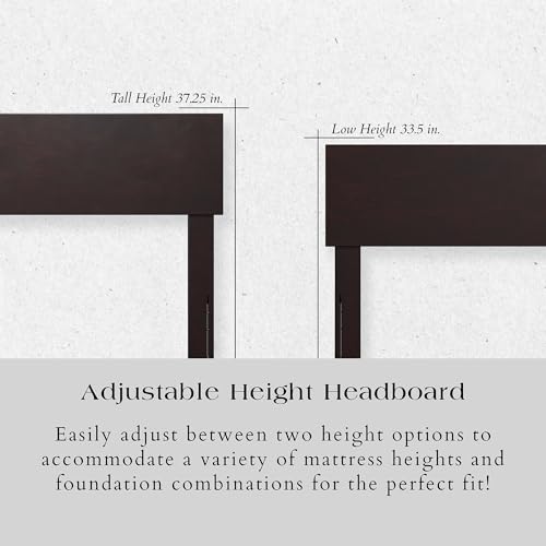 AFI, Orlando Twin Adjustable Modern Solid Wood Panel Headboard, Espresso - color: Espresso, size: Twin