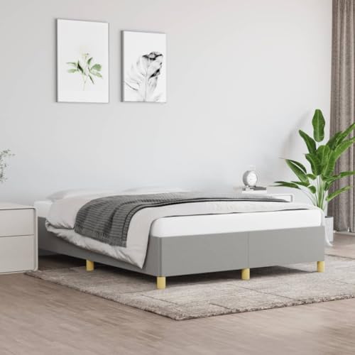 Queen Size Upholstered Bed Frame, Modern Fabric Platform Bed Base with Plywood Slats, Sturdy Supportive Legs, Easy Assembly, Light Gray - color: Gray 3, size: Twin XL