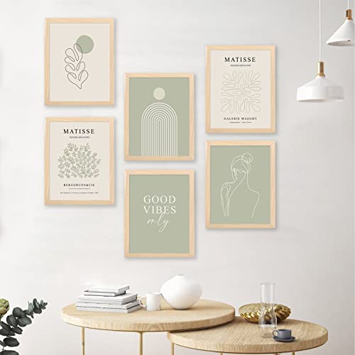 Salbeigrün Matisse Wandkunstdrucke Gerahmt, Abstrakte Matisse Wandkunst Ausstellung Poster, Galerie W. Alle Dekorationen (20.3x25.4 cm, gerahmt) - color: Gold, size: 8x10 inch