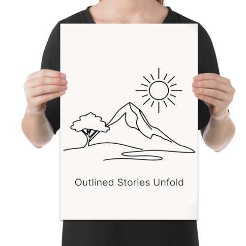 Minimalist Wall Art Poster Print - Outlined Stories Unfold - 13x19 - Modern Line Art Decor