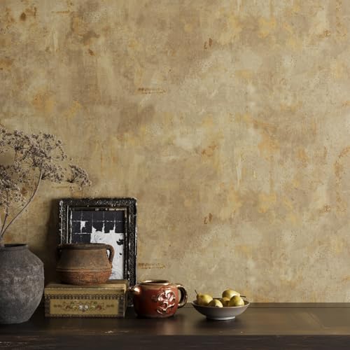 15.7" x 78.7" Distressed Tan Brown Concrete Wallpaper Peel and Stick Lime Wash Concrete Contact Paper for Countertops Waterproof Removable Self Adhesive Cement Vinyl Wallpaper for Bedroom - size: 15.7" x 78.7"
