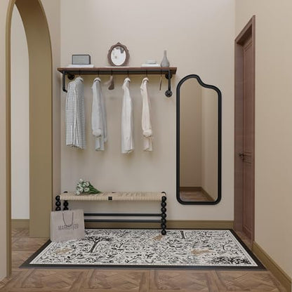 Clothes Rack 42in, Wall Mounted Garment Racks with Real Brown Wood Shelf, Heavy Duty Hanging Clothes Rack, Multi-Purpose Hanging Rod, Space-Saving Closet Storage - color: Brown, size: 1T42IN