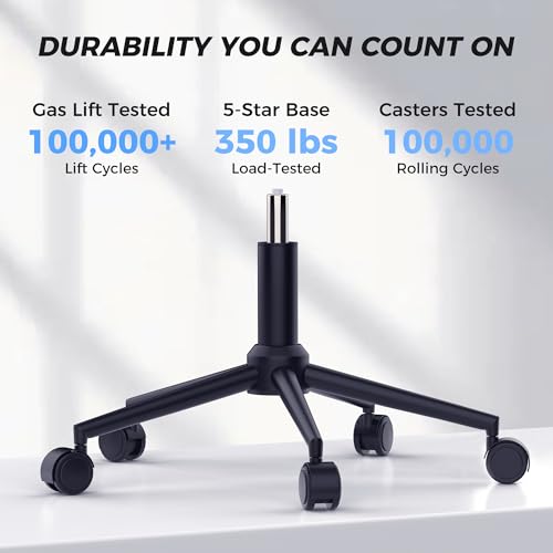 CYKOV Ergonomic Office Chair, Reclining, Footrest, Adjustable Lumbar, 350LB | 4-Way Headrest (4.72" + 60°), 2-Way Lumbar (2" + 1.18"), 90-135° Recline, Breathable Mesh, Gaming & Office, 5-Year Warranty - color: Black
