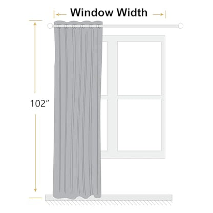 ChrisDowa Light Grey Blackout Curtains 102 Inches Long 2 Panels for Bedroom | Room Darkening,Light Blocking,Thermal Insulated,Faux Linen,Farmhouse,Grommet,Window Treatment,Drapes,Living Room,52x102 - color: Light Grey, size: 52"W x 102"L (Pack of 2)