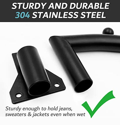 Folding Clothes Hanger Rack Swing Arm Hook Holder Clothing Hanging Garment Drying Closet Rod Storage Organizer Wall Mount Space Saving for Closet Organizer Bathroom Bedroom Laundry 2 Pack Black - style: 2 Pack