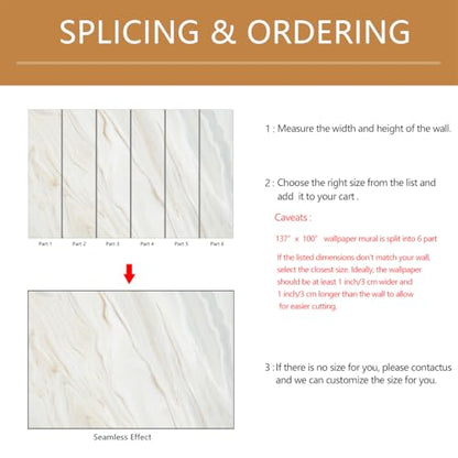 Brown and White Marble Wallpaper Mural Peel and Stick 137"x100" | Living Room Offices - color: ZZ-018, size: 137" x 100"