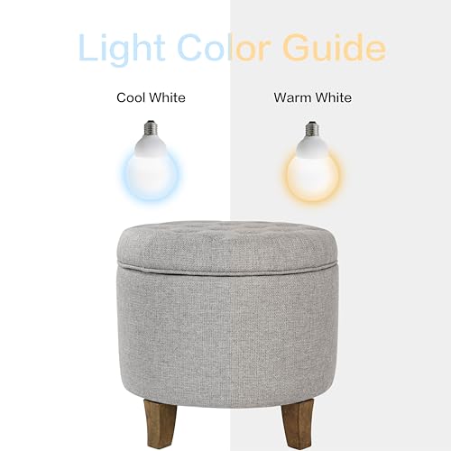 HomePop 19" Button Tufted Round Storage Ottoman - Gray Fabric - color: Gray Fabric